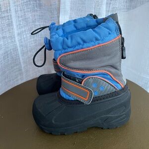 Kids Blue and Gray Winter Boots Thermolite